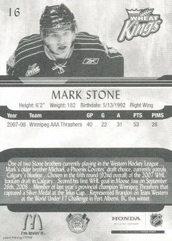 2008-09 McDonald's Brandon Wheat Kings (WHL) #NNO Mark Stone Back
