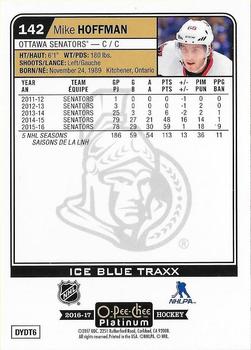 2016-17 O-Pee-Chee Platinum - Ice Blue Traxx #142 Mike Hoffman Back