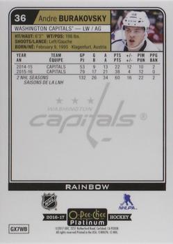 2016-17 O-Pee-Chee Platinum - Rainbow #36 Andre Burakovsky Back