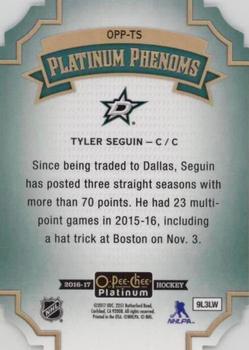 2016-17 O-Pee-Chee Platinum - Platinum Phenoms Die Cuts #OPP-TS Tyler Seguin Back