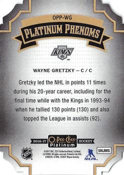 2016-17 O-Pee-Chee Platinum - Platinum Phenoms Die Cuts #OPP-WG Wayne Gretzky Back