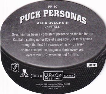 2016-17 O-Pee-Chee Platinum - Puck Personas Die Cuts #PP-10 Alex Ovechkin Back