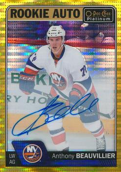 2016-17 O-Pee-Chee Platinum - Rookie Autographs Seismic Gold #R-AB Anthony Beauvillier Front