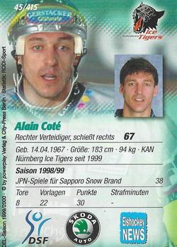 1999-00 Powerplay DEL (German) #45 Alain Cote Back