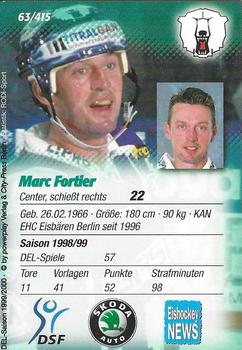 1999-00 Powerplay DEL (German) #63 Marc Fortier Back