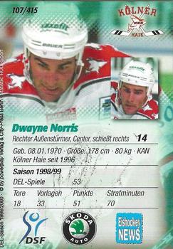 1999-00 Powerplay DEL (German) #107 Dwayne Norris Back