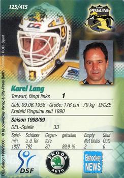 1999-00 Powerplay DEL (German) #125 Karel Lang Back