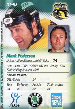 1999-00 Powerplay DEL (German) #131 Mark Pederson Back