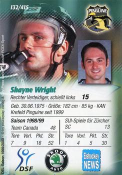 1999-00 Powerplay DEL (German) #132 Shayne Wright Back
