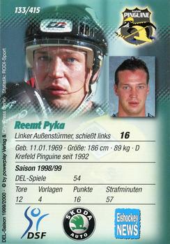 1999-00 Powerplay DEL (German) #133 Reemt Pyka Back