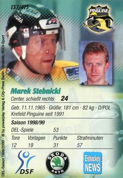 1999-00 Powerplay DEL (German) #137 Marek Stebnicki Back
