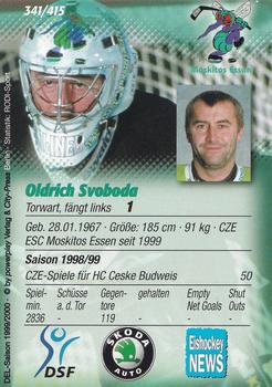 1999-00 Powerplay DEL (German) #341 Oldrich Svoboda Back