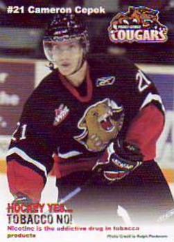 2008-09 Northern Health Prince George Cougars (WHL) #NNO Cameron Cepek Front