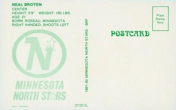 1981-82 Minnesota North Stars Postcards #4 Neal Broten Back