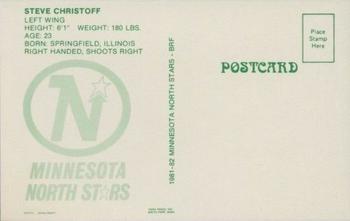 1981-82 Minnesota North Stars Postcards #6 Steve Christoff Back