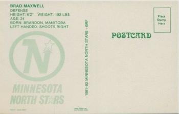 1981-82 Minnesota North Stars Postcards #13 Brad Maxwell Back
