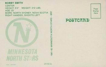 1981-82 Minnesota North Stars Postcards #22 Bobby Smith Back
