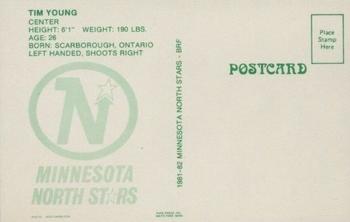 1981-82 Minnesota North Stars Postcards #23 Tim Young Back