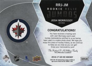 2016-17 Upper Deck Ice - Rookie Relic Jumbos #RRJ-JM Josh Morrissey Back