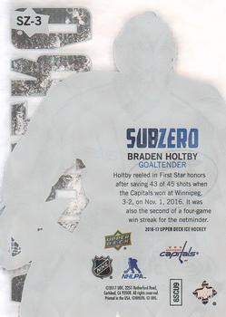 2016-17 Upper Deck Ice - SubZero #SZ-3 Braden Holtby Back