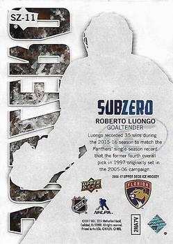 2016-17 Upper Deck Ice - SubZero #SZ-11 Roberto Luongo Back