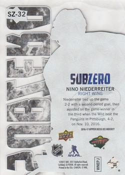 2016-17 Upper Deck Ice - SubZero #SZ-32 Nino Niederreiter Back
