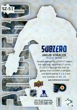 2016-17 Upper Deck Ice - SubZero #SZ-51 Jakub Voracek Back
