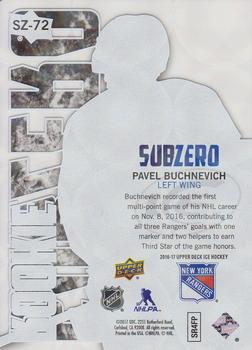 2016-17 Upper Deck Ice - SubZero #SZ-72 Pavel Buchnevich Back