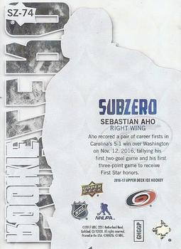 2016-17 Upper Deck Ice - SubZero #SZ-74 Sebastian Aho Back