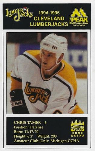 1994-95 Cleveland Lumberjacks (IHL) Postcards #6 Chris Tamer Front