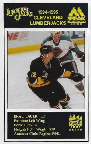 1994-95 Cleveland Lumberjacks (IHL) Postcards #9 Brad Lauer Front