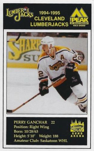 1994-95 Cleveland Lumberjacks (IHL) Postcards #18 Perry Ganchar Front