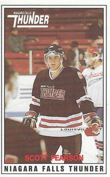 1988-89 Niagara Falls Thunder (OHL) Fire Safety #11 Scott Pearson Front