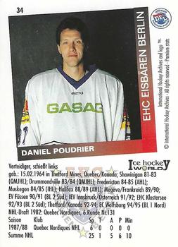 1995-96 IHA DEL (German) #34 Daniel Poudrier Back
