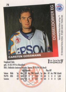 1995-96 IHA DEL (German) #78 Carsten Gossmann Back