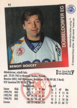 1995-96 IHA DEL (German) #91 Benoit Doucet Back