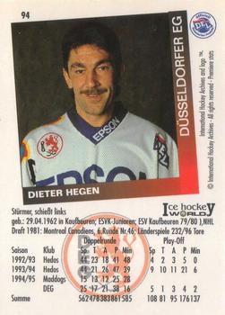 1995-96 IHA DEL (German) #94 Dieter Hegen Back