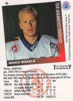1995-96 IHA DEL (German) #98 Mikko Mäkelä Back