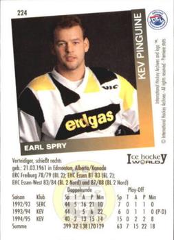 1995-96 IHA DEL (German) #224 Earl Spry Back