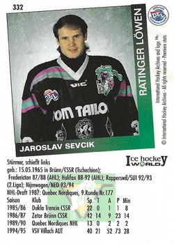 1995-96 IHA DEL (German) #332 Jaroslav Sevcik Back