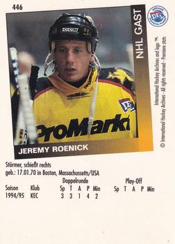 1995-96 IHA DEL (German) #446 Jeremy Roenick Back