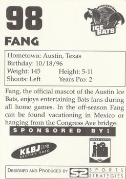 1997-98 Papa John's Austin Ice Bats (WPHL) #NNO Fang Back