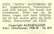 1958-59 Alfa Ishockey (Swedish) #679 Gote Westerberg Back
