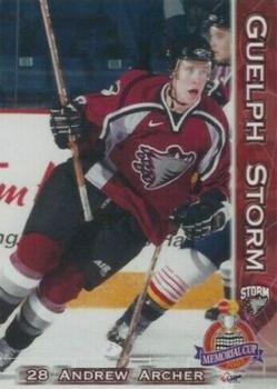 2001-02 M&T Printing Guelph Storm (OHL) Memorial Cup #20 Andrew Archer Front