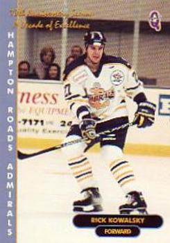 1998-99 Q-Cards Hampton Roads Admirals (ECHL) 10th Anniversary #14 Rick Kowalsky Front