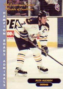 1998-99 Q-Cards Hampton Roads Admirals (ECHL) 10th Anniversary #18 Alexander Alexeev Front