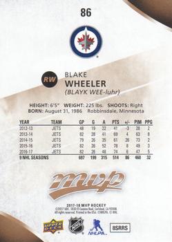 2017-18 Upper Deck MVP #86 Blake Wheeler Back
