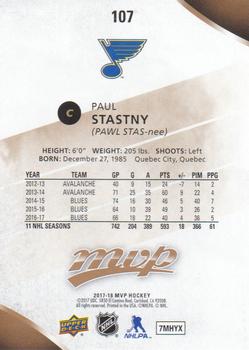2017-18 Upper Deck MVP #107 Paul Stastny Back