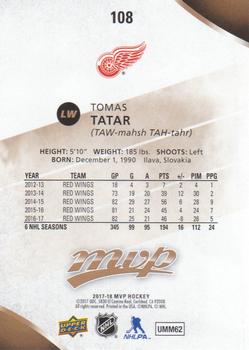 2017-18 Upper Deck MVP #108 Tomas Tatar Back