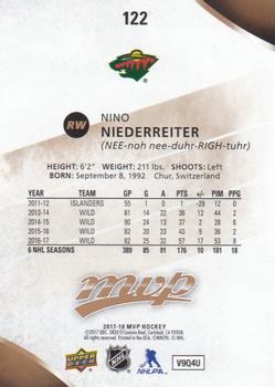 2017-18 Upper Deck MVP #122 Nino Niederreiter Back